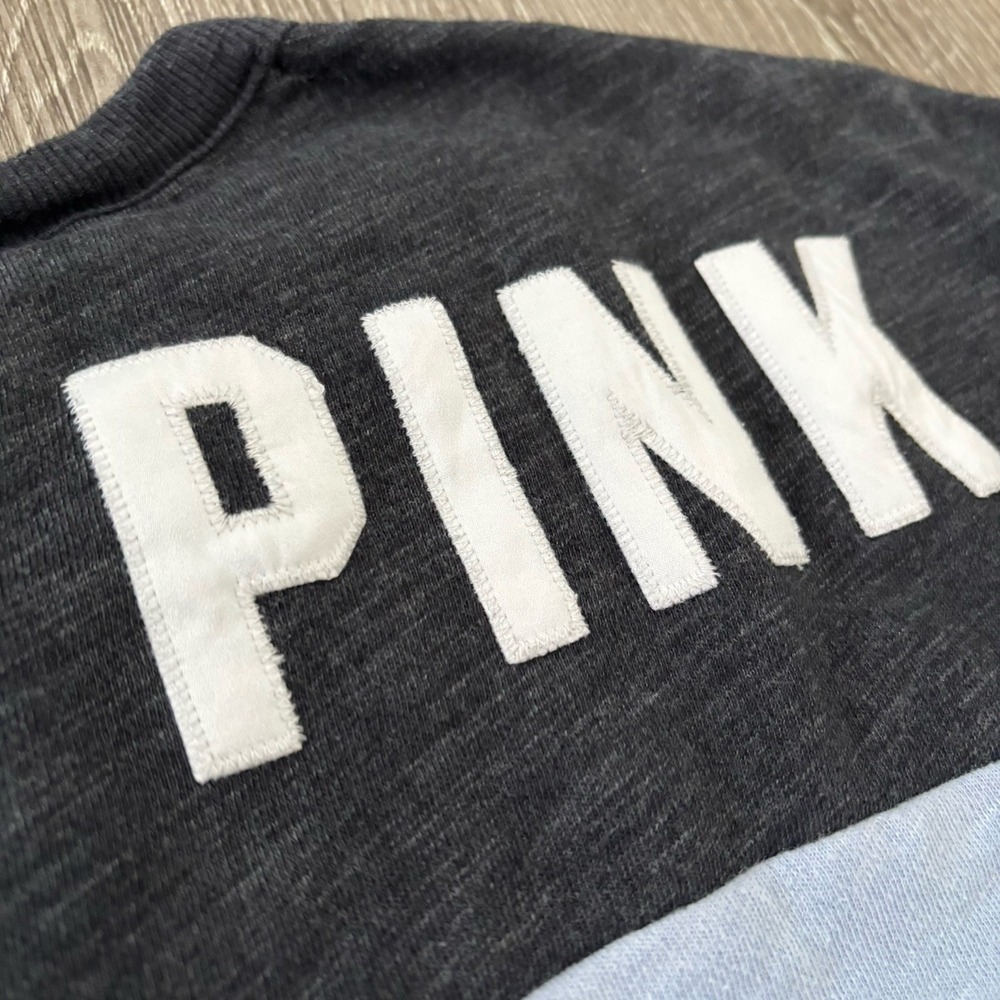 Victoria's Secret Pink Sweatshirt Women's S Lavender Gray Lace Up Pullover - Picture 8 of 9